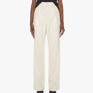MOTHER High Waisted Tunnel‎ Vision Pleated Prep Leather Pants